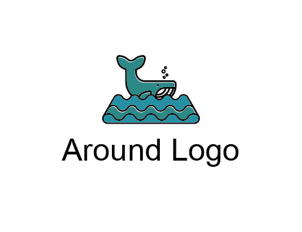 whale in abstract sea