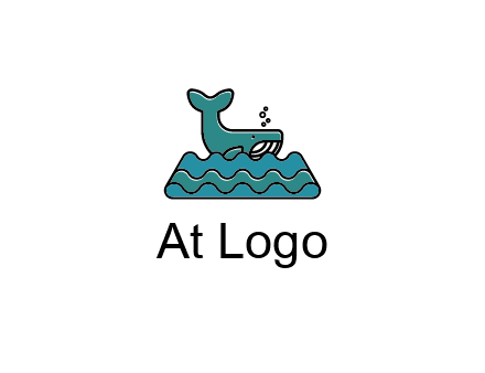 whale in abstract sea