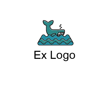 whale in abstract sea