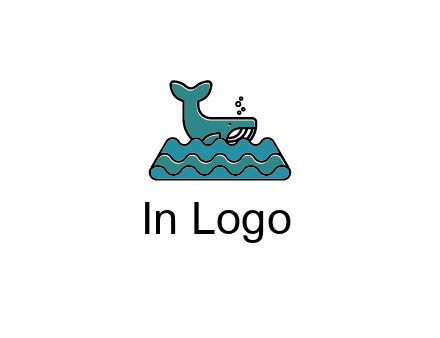 whale in abstract sea