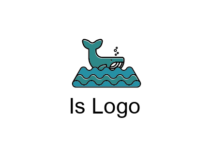 whale in abstract sea