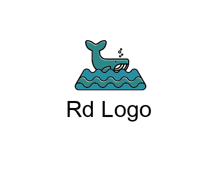 whale in abstract sea