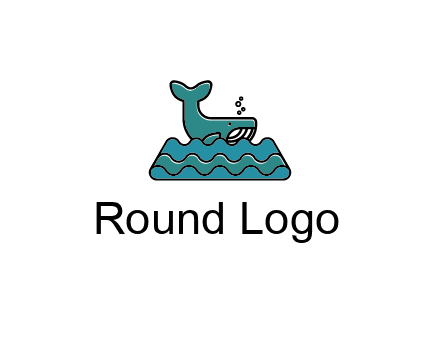whale in abstract sea