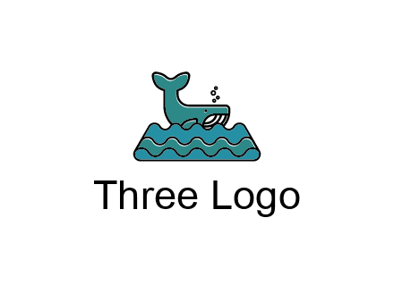 whale in abstract sea