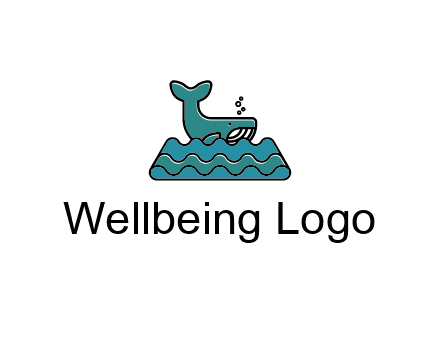 whale in abstract sea