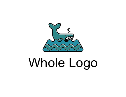 whale in abstract sea