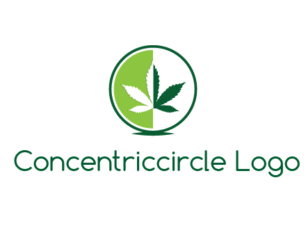 two toned circle and marijuana leaf