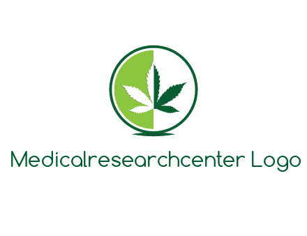 two toned circle and marijuana leaf