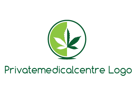 two toned circle and marijuana leaf