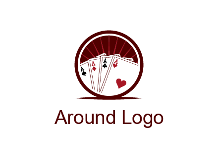 sparks behind playing cards in circle