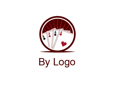 sparks behind playing cards in circle