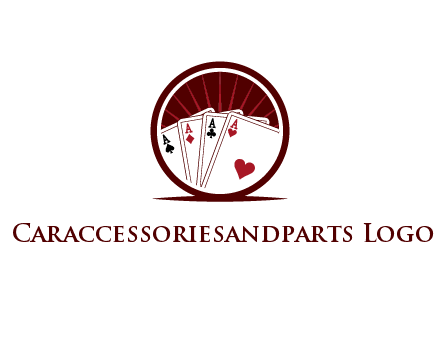 sparks behind playing cards in circle