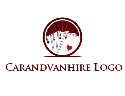 sparks behind playing cards in circle