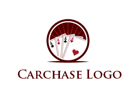 sparks behind playing cards in circle