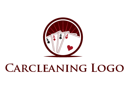 sparks behind playing cards in circle