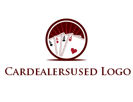 sparks behind playing cards in circle