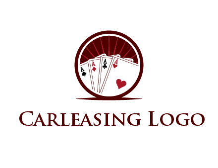 sparks behind playing cards in circle
