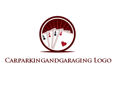 sparks behind playing cards in circle