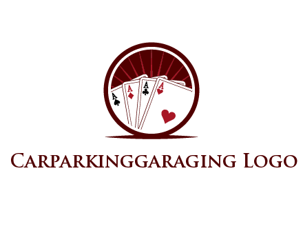sparks behind playing cards in circle