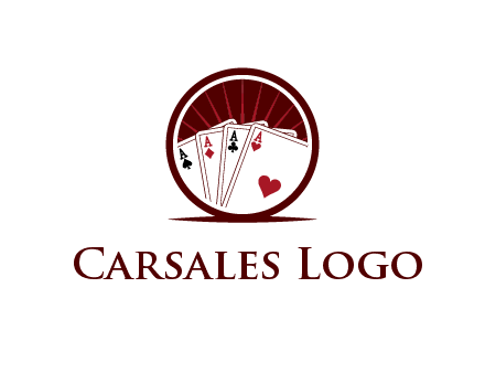 sparks behind playing cards in circle