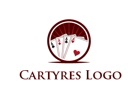 sparks behind playing cards in circle