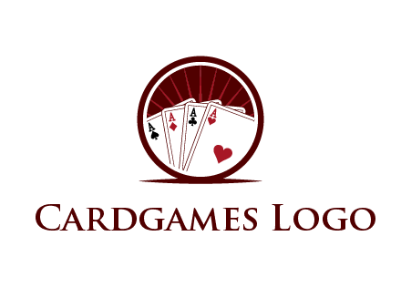 sparks behind playing cards in circle