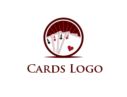 sparks behind playing cards in circle