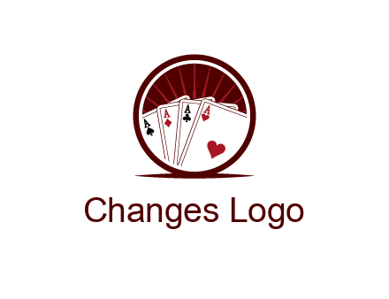 sparks behind playing cards in circle