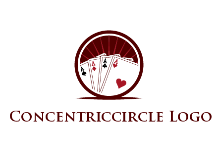 sparks behind playing cards in circle