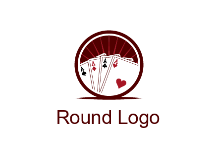 sparks behind playing cards in circle