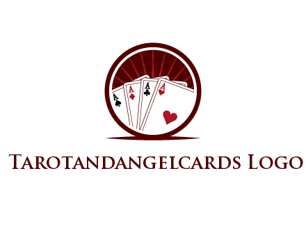 sparks behind playing cards in circle