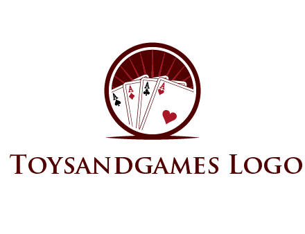 sparks behind playing cards in circle