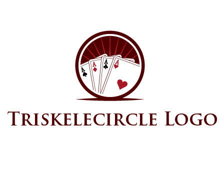 sparks behind playing cards in circle