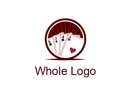 sparks behind playing cards in circle