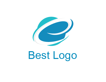 negative spacing swoosh letter E in circle