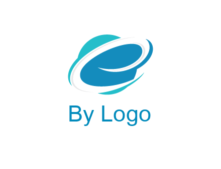negative spacing swoosh letter E in circle