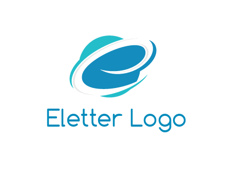 negative spacing swoosh letter E in circle
