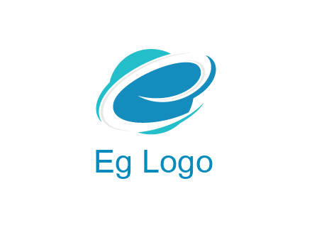 negative spacing swoosh letter E in circle