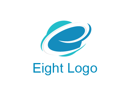 negative spacing swoosh letter E in circle