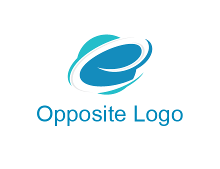 negative spacing swoosh letter E in circle
