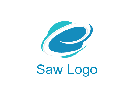 negative spacing swoosh letter E in circle