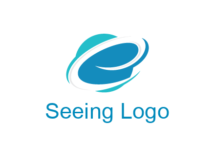 negative spacing swoosh letter E in circle
