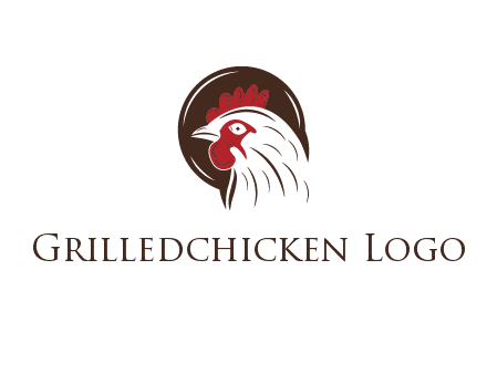 abstract chicken head in circle