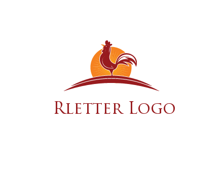 sun behind rooster
