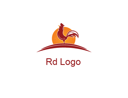 sun behind rooster