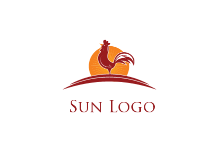 sun behind rooster
