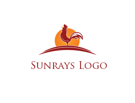 sun behind rooster
