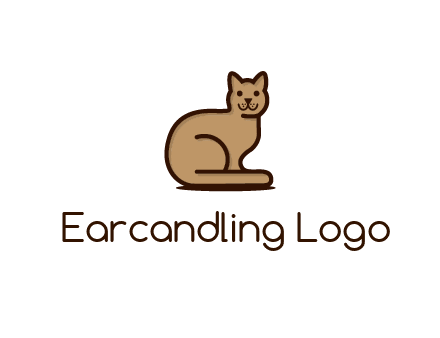 sitting line art cat