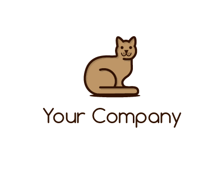 sitting line art cat