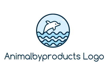 dolphin with sea waves in circle